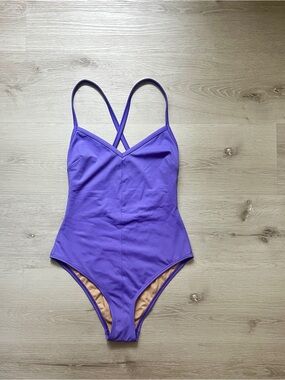 Nu Swim Seaweed Purple One-Piece  with Cross-Back Straps